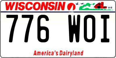 WI license plate 776WOI