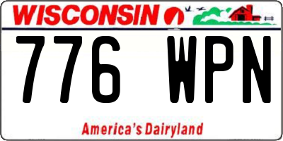 WI license plate 776WPN