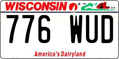 WI license plate 776WUD