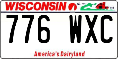 WI license plate 776WXC