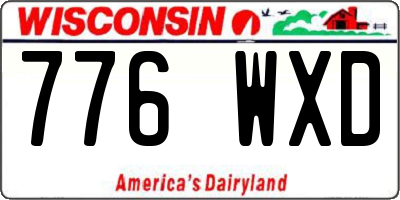 WI license plate 776WXD