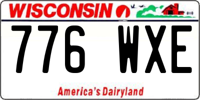 WI license plate 776WXE