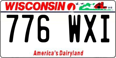 WI license plate 776WXI