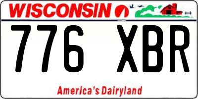 WI license plate 776XBR
