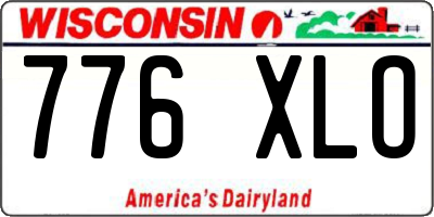 WI license plate 776XLO