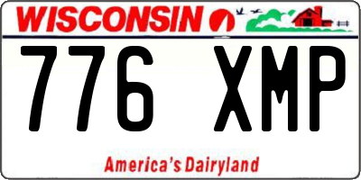 WI license plate 776XMP