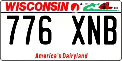 WI license plate 776XNB