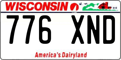 WI license plate 776XND
