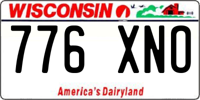 WI license plate 776XNO