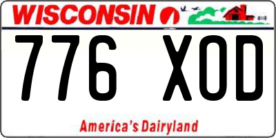 WI license plate 776XOD