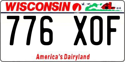 WI license plate 776XOF