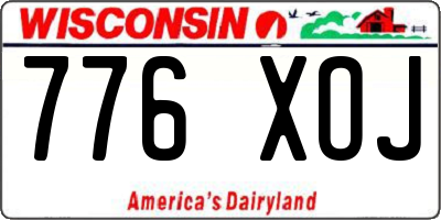 WI license plate 776XOJ