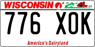 WI license plate 776XOK