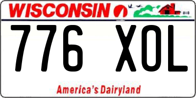WI license plate 776XOL