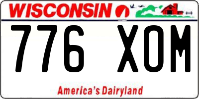 WI license plate 776XOM
