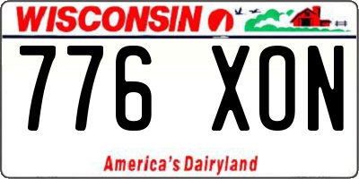 WI license plate 776XON