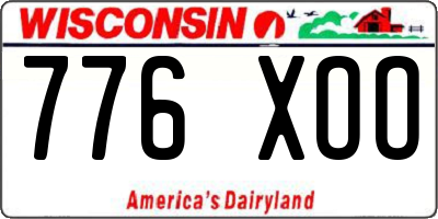 WI license plate 776XOO