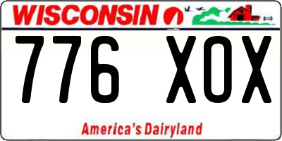 WI license plate 776XOX