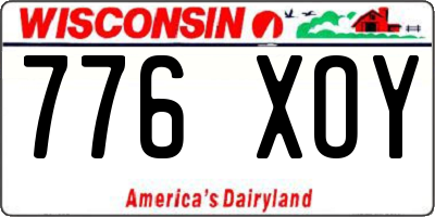 WI license plate 776XOY