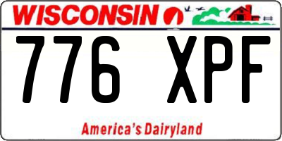 WI license plate 776XPF