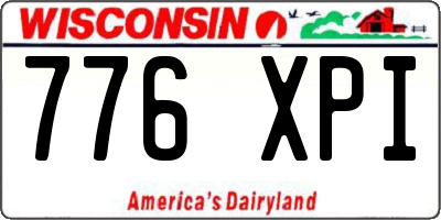WI license plate 776XPI