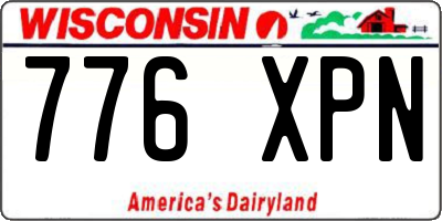 WI license plate 776XPN