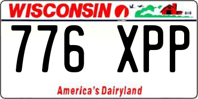 WI license plate 776XPP