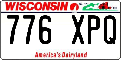 WI license plate 776XPQ