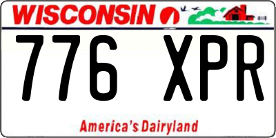 WI license plate 776XPR