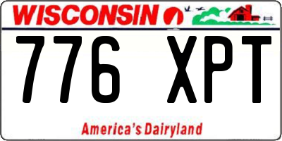 WI license plate 776XPT