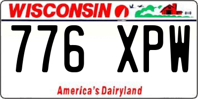 WI license plate 776XPW