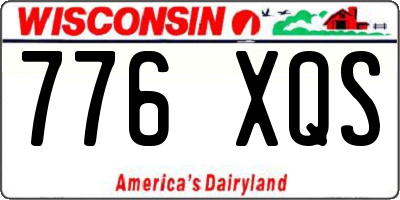 WI license plate 776XQS