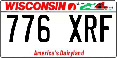 WI license plate 776XRF