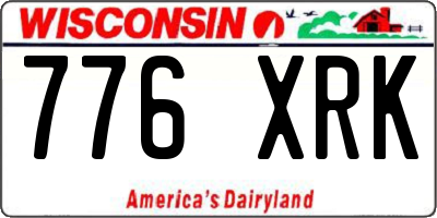 WI license plate 776XRK