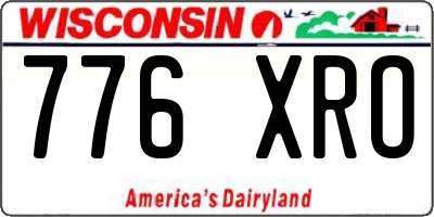 WI license plate 776XRO