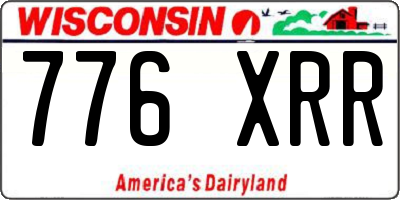WI license plate 776XRR