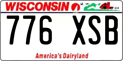 WI license plate 776XSB