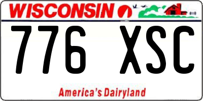 WI license plate 776XSC