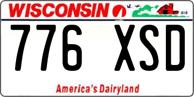 WI license plate 776XSD