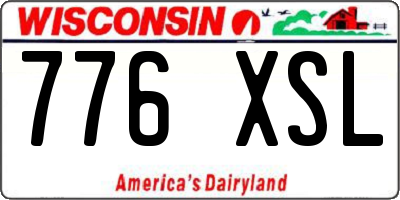 WI license plate 776XSL