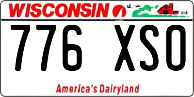 WI license plate 776XSO