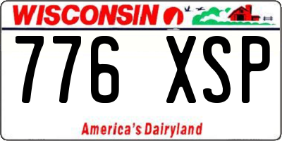 WI license plate 776XSP