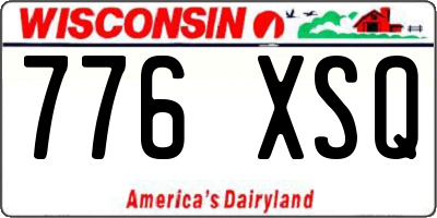 WI license plate 776XSQ