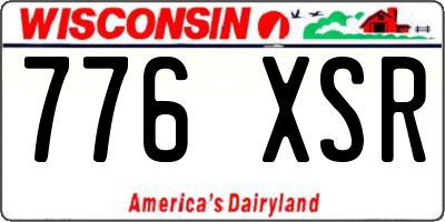 WI license plate 776XSR