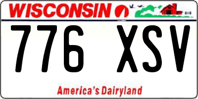 WI license plate 776XSV