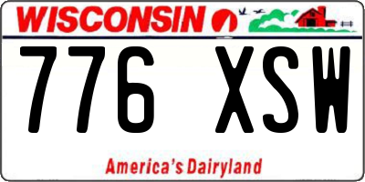 WI license plate 776XSW