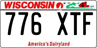 WI license plate 776XTF