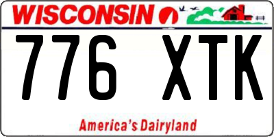 WI license plate 776XTK