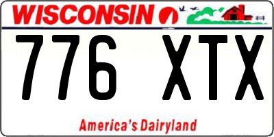 WI license plate 776XTX