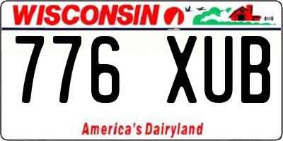 WI license plate 776XUB